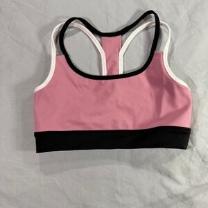 Viella Dance Collection Kids Pink Racerback Sports Bra Size M Colorblock Dance